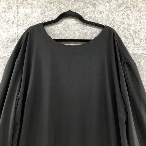 Eloquii Black Tie Sleeve Flowy Shift Dress Knee Length Plus Siz 26 LBD Formal - Picture 3 of 12